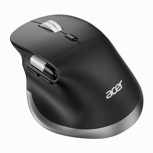 Ergonomic Mouse Wireless Rechargeable With Side Scroll (Bt5.2+2.4Ghz), Bluetooth Computer Mouse For Laptop, Medium To Large Sized Hands, Office Usb Mice, 8 Buttons, 4800 Dpi For Pc, Desktop