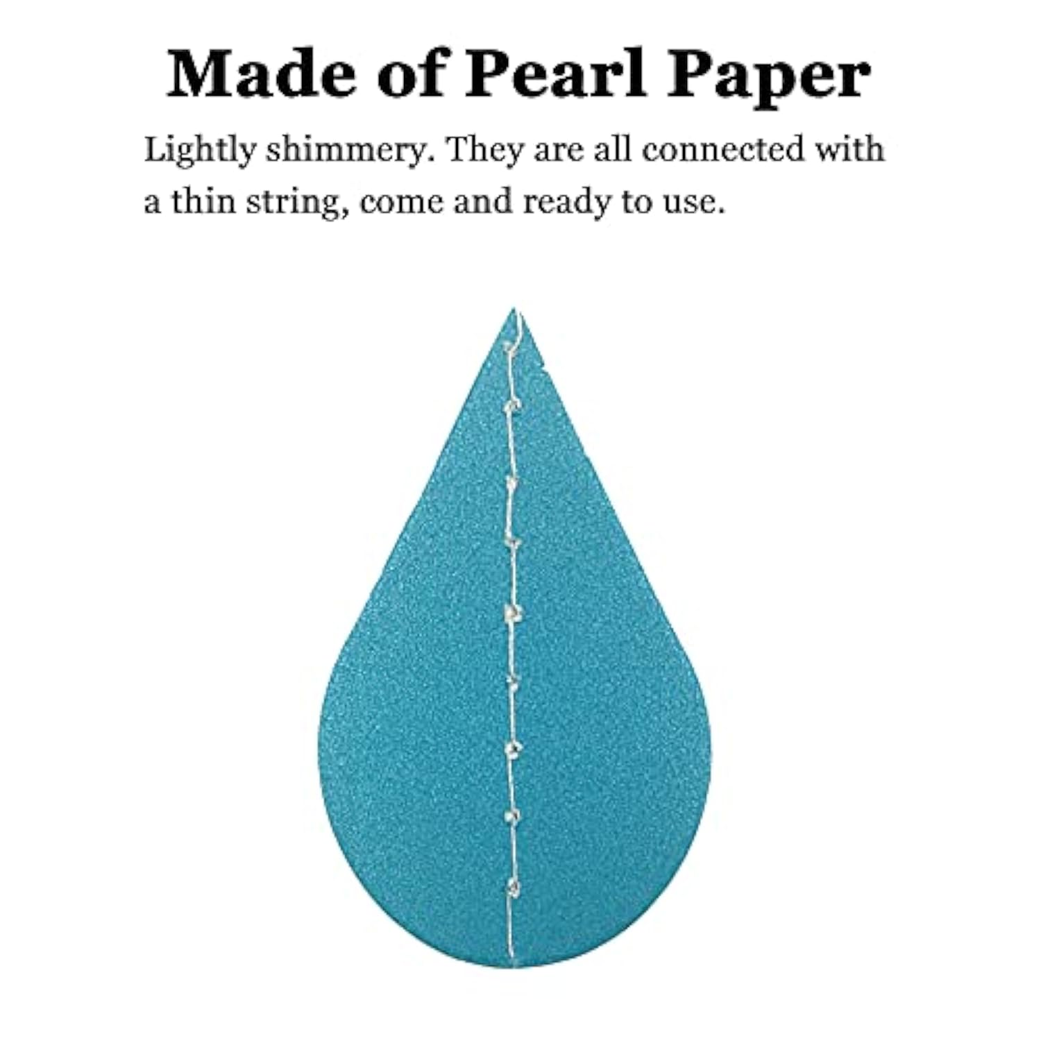 24 Strings Blue Raindrop Garland – Hanging Paper Rain Decorations for Baby Showers & Parties