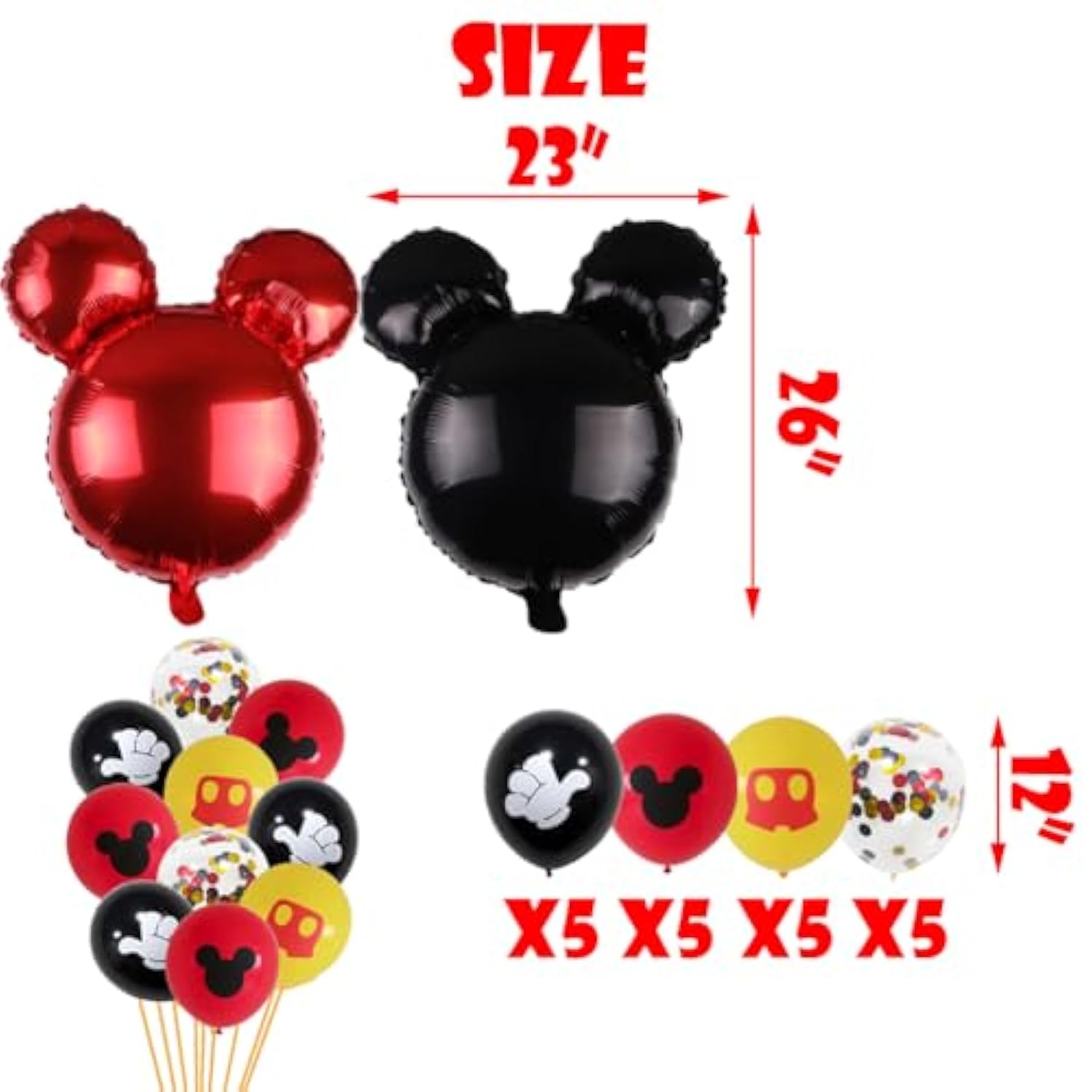 Mickey 1st Birthday Decorations Boys One Banner Balloons Red Party Supplies
