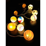9.8 Ft / 3 M 20 Lights Sports Ball Theme Battery And Usb Powered Soccer Basketball Football Baseball Beach Balls Mixed L