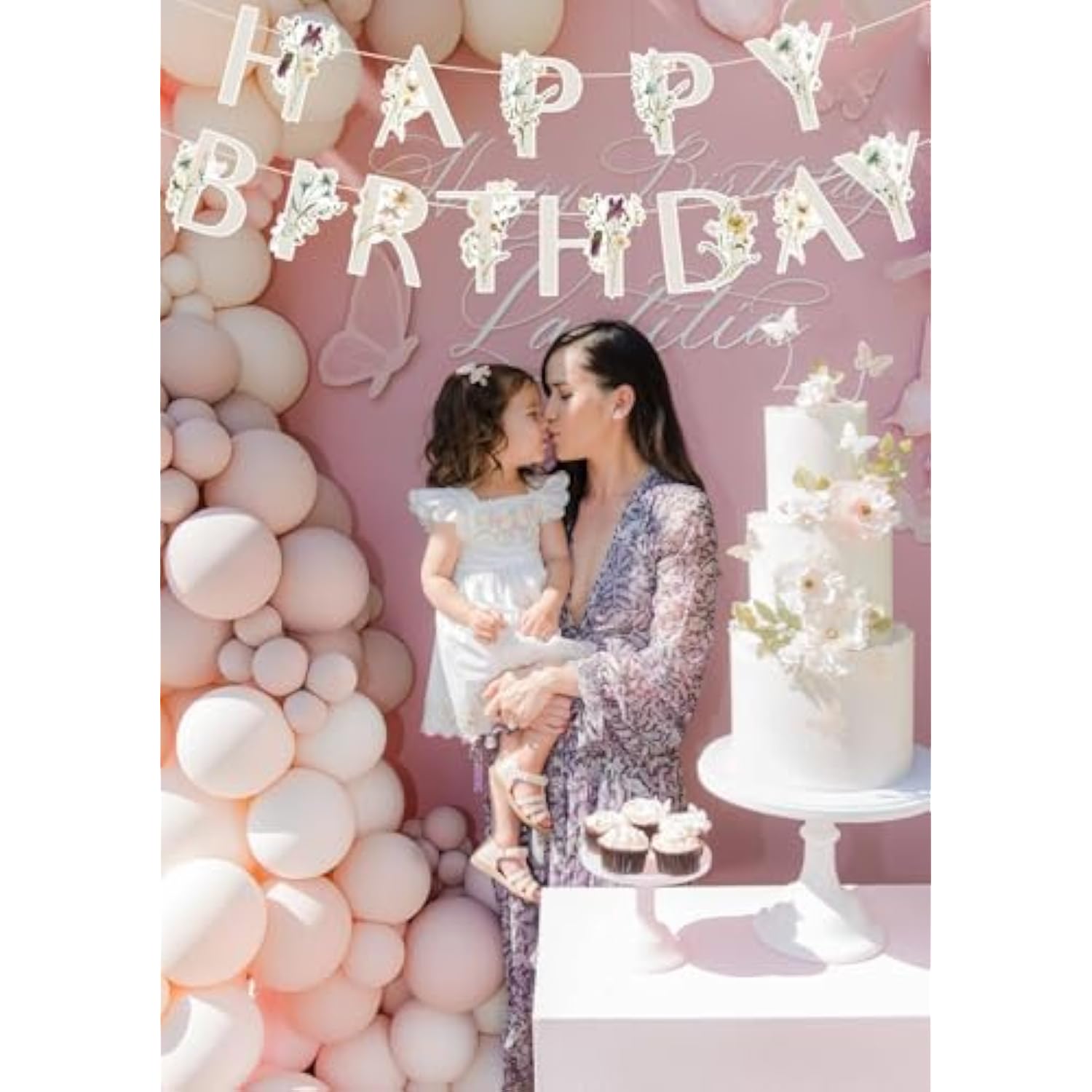 Wildflower Happy Birthday Banner, Baby In Bloom Floral Banner For Baby Shower Decor Women Girls Party Decorations Favors Supplies.