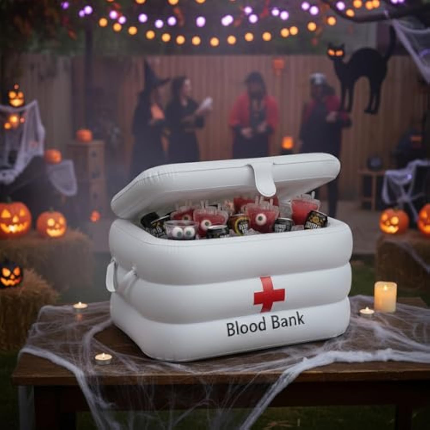Inflatable Blood Bank Cooler 23x11x16.5 Inch Halloween Nurse Party Decor