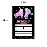 Skating Party Invitations With Envelopes, Roller Skate Birthday Party Invites Cards For Celebration, 20 Invitation Cards For Girls Kids Boys, Party Supplies And Decoration, Black