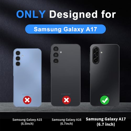 for  Galaxy A17 Case [Compatible with MagSafe][Shockproof][Dropproof][Dust-Proof][with Screen Protector] Heavy Duty 3-Layer Protection Phone
