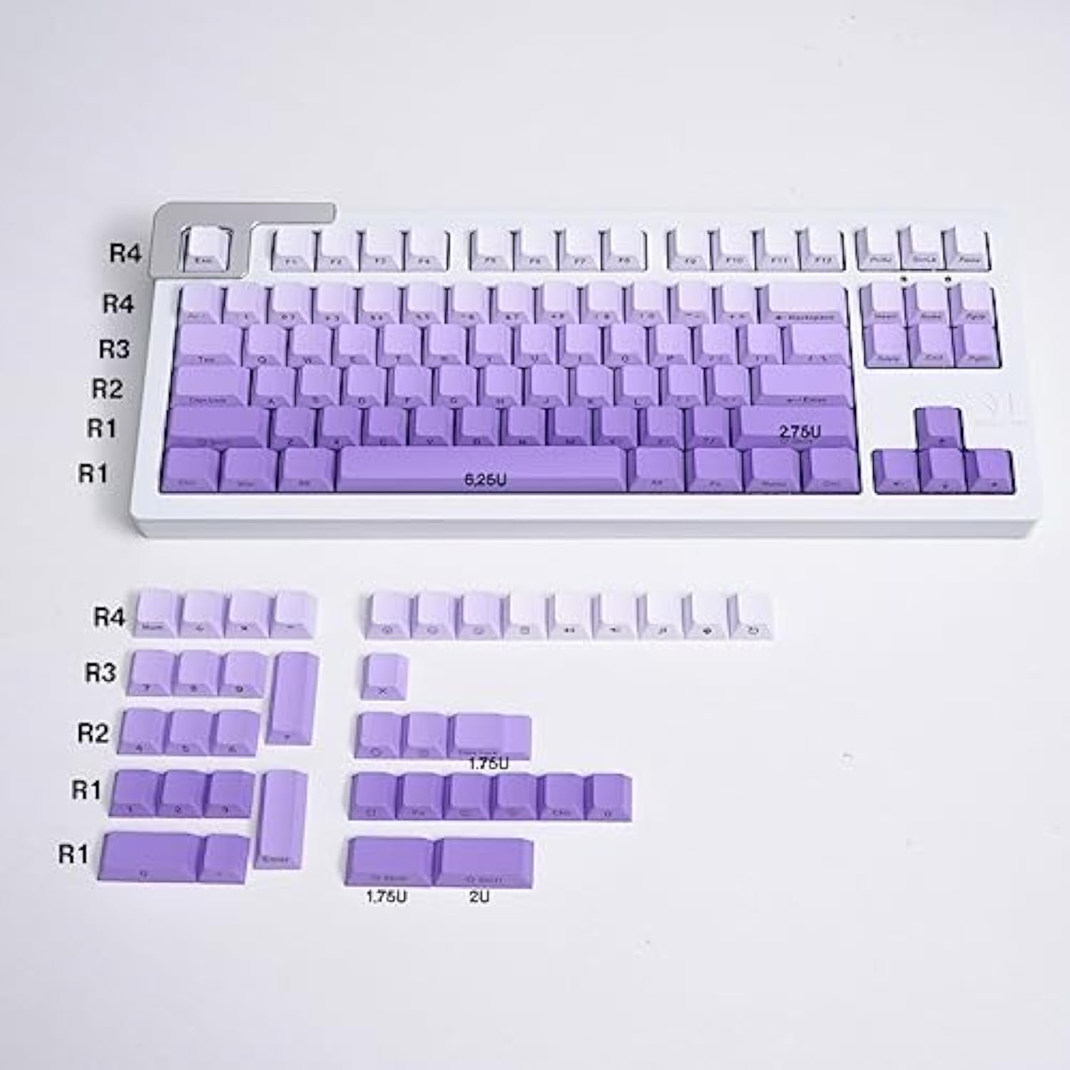 Side Printed Keycaps Custom 125 Keys Full Set Cherry Profile Pbt Dye Sub Gradi