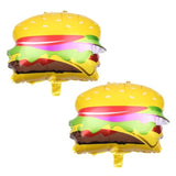 2Pcs Hamburger Foil Balloons Aluminum Food Balloon Birthday Party Decorations
