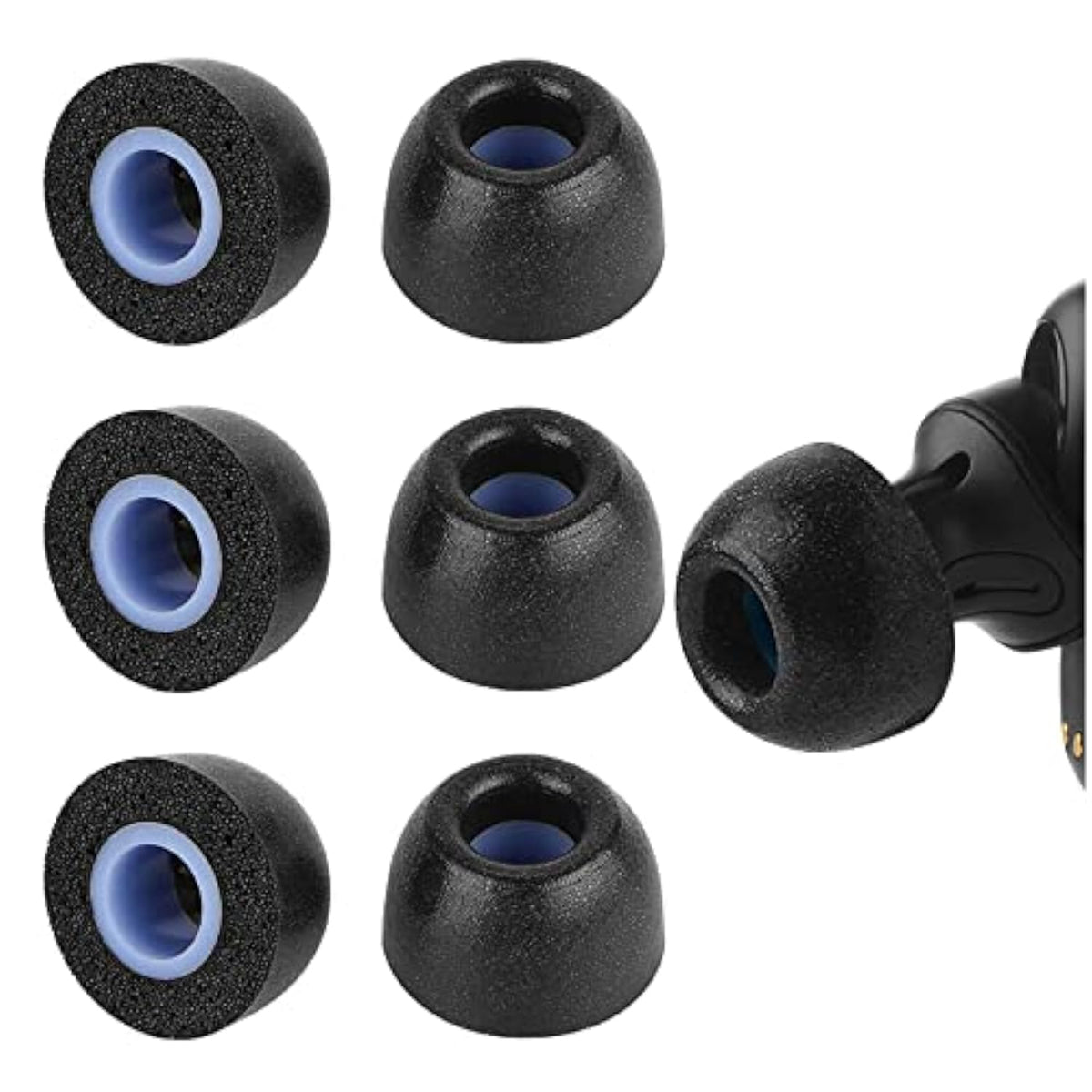 Geekria 3 Pairs Comfort Memory Foam True Wireless Earbuds Ear Tips Compatible with 4.5-6.3mm in-Ear Earphones Nozzle Blocking Noise Foam Tips/Earbud Ear Tips/Tips Eartips (M Size/Short)