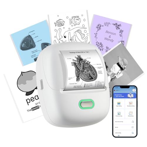 Sticker Printer Mini Printer S002 Printpods Bluetooth Portable Sticker Maker With 1 Roll Paper Thermal Inkless Label Maker Machine Impresora Portátil Instant Print For Notes, Journal, Diy, Gift