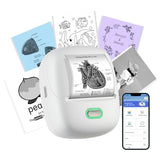 Sticker Printer Mini Printer S002 Printpods Bluetooth Portable Sticker Maker With 1 Roll Paper Thermal Inkless Label Maker Machine Impresora Portátil Instant Print For Notes, Journal, Diy, Gift