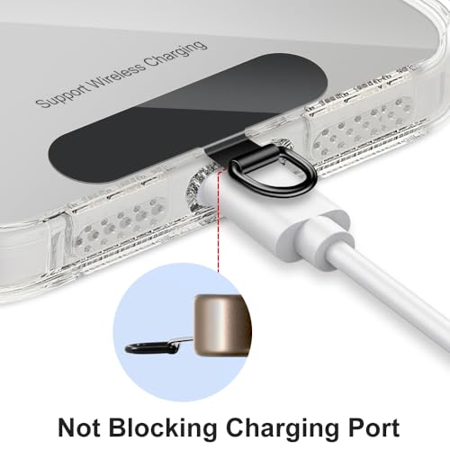 Phone Tether Tab for iPhone, 4 Pack Metal Lanyard Patch, Lanyard Strap Replacement All Full Cellphone Cases (Black)