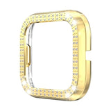 Protector Watch Case Intended For Fitbit Versa 2, Bumper Pc Protective Cover Decorated With Double Row Bling Diamonds For Fitbit Versa 2 Smartwatch Accessories (Gold)