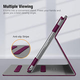Fintie Case For 9Th / 8Th / 7Th Generation (2021/2020/2019) 10.2 Inch - [Corner Protection] Multi-Angle Viewing Stand Cover With Pocket & Pencil Holder, Auto Sleep Wake, Purple