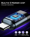 Magnetic USB C to USB C Adapter, 24PIN 240W PD Fast Charging 40Gbps Data Transfer 8K@60Hz Video I Shape Connector Arc-Free Safety 2-Pack