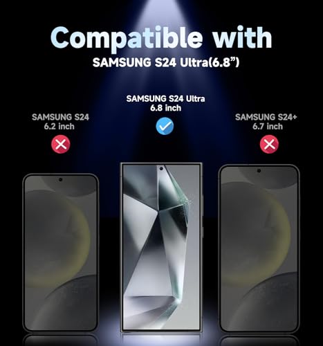 2 Pack for  Galaxy S24 Ultra Tempered Glass Screen Protector, Auto Dust-Elimination Installation, Bubble Free, HD Clear, Easy Installation