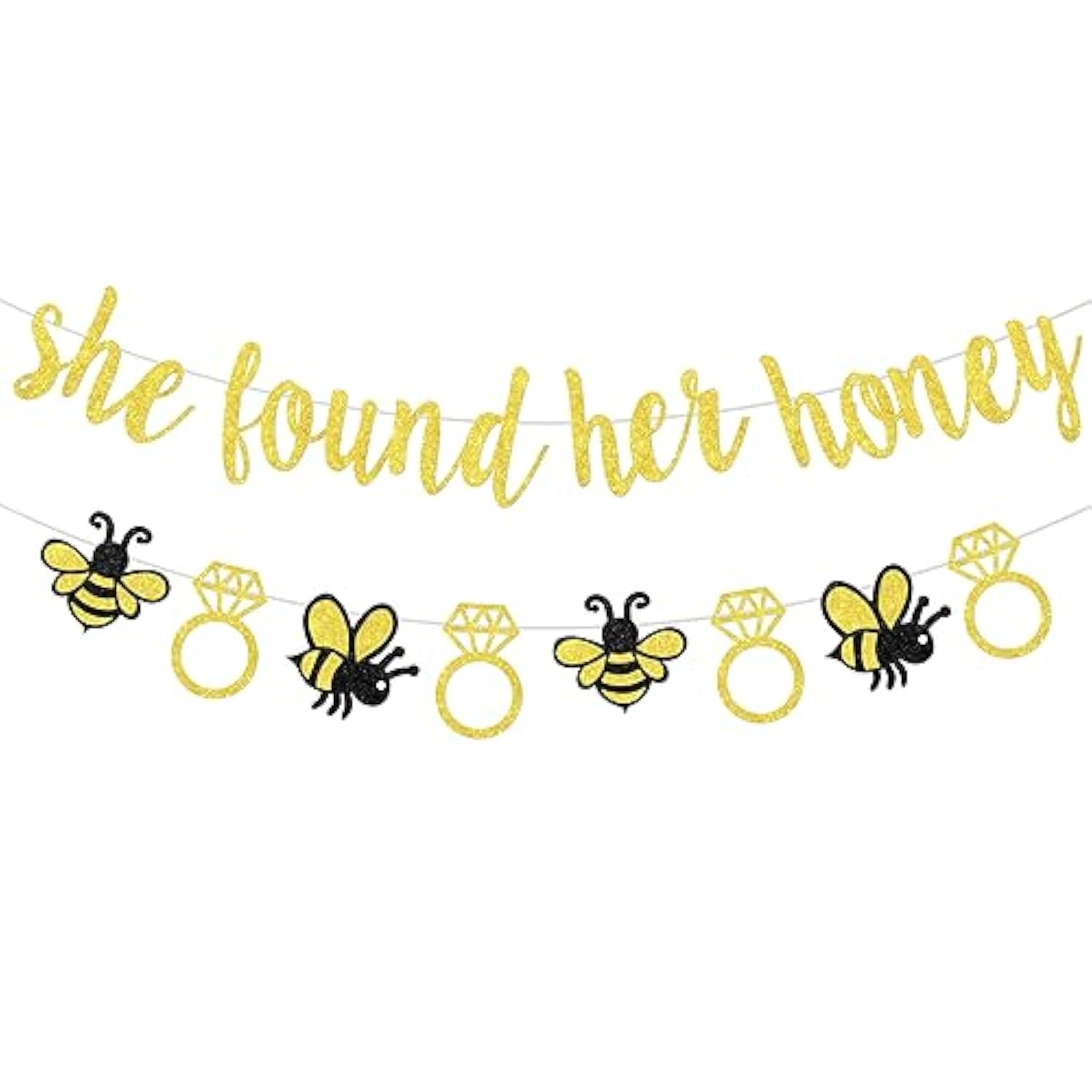 Bee Bridal Shower Decorations She Found Her Honey Banner & Ring Garland