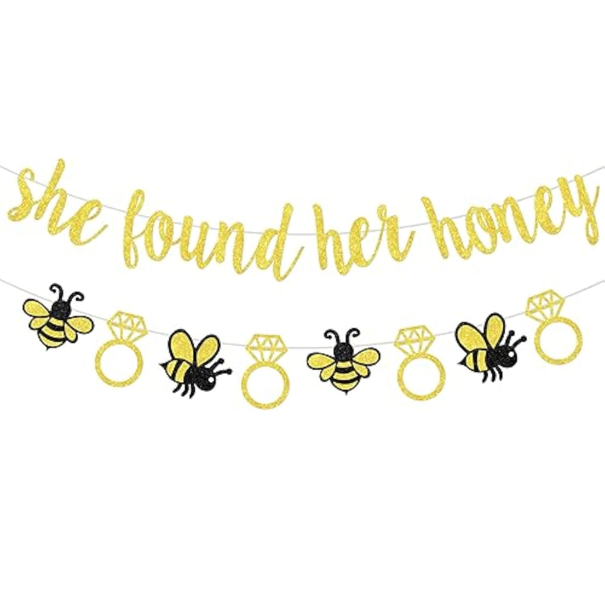 Bee Bridal Shower Decorations She Found Her Honey Banner & Ring Garland
