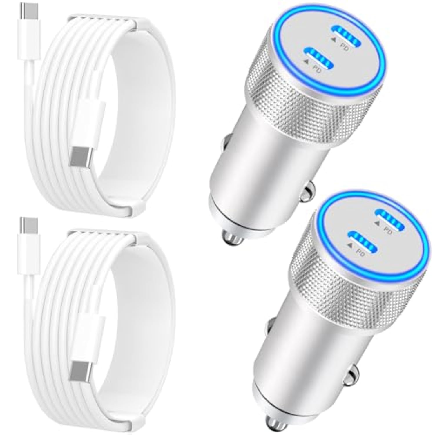 ?Mfi Certified?Iphone 17 Car Charger Fast Charging, 2Pack 90W Dual Pd Power Cigarette Lighter Usb C Car Charger + Type-C Cable For Iphone 17/17 Air/17 Pro/17 Pro Max/16/15/Galaxy S25/S24/Pixel