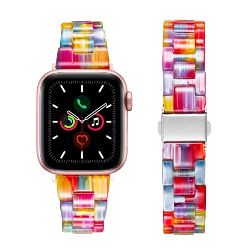 Resin Band For  Watch 38mm 40mm 41mm 42mm 44mm 45mm 46mm 49mm, Fashion Lightweight Bracelet Strap Compatible With iWatch Series