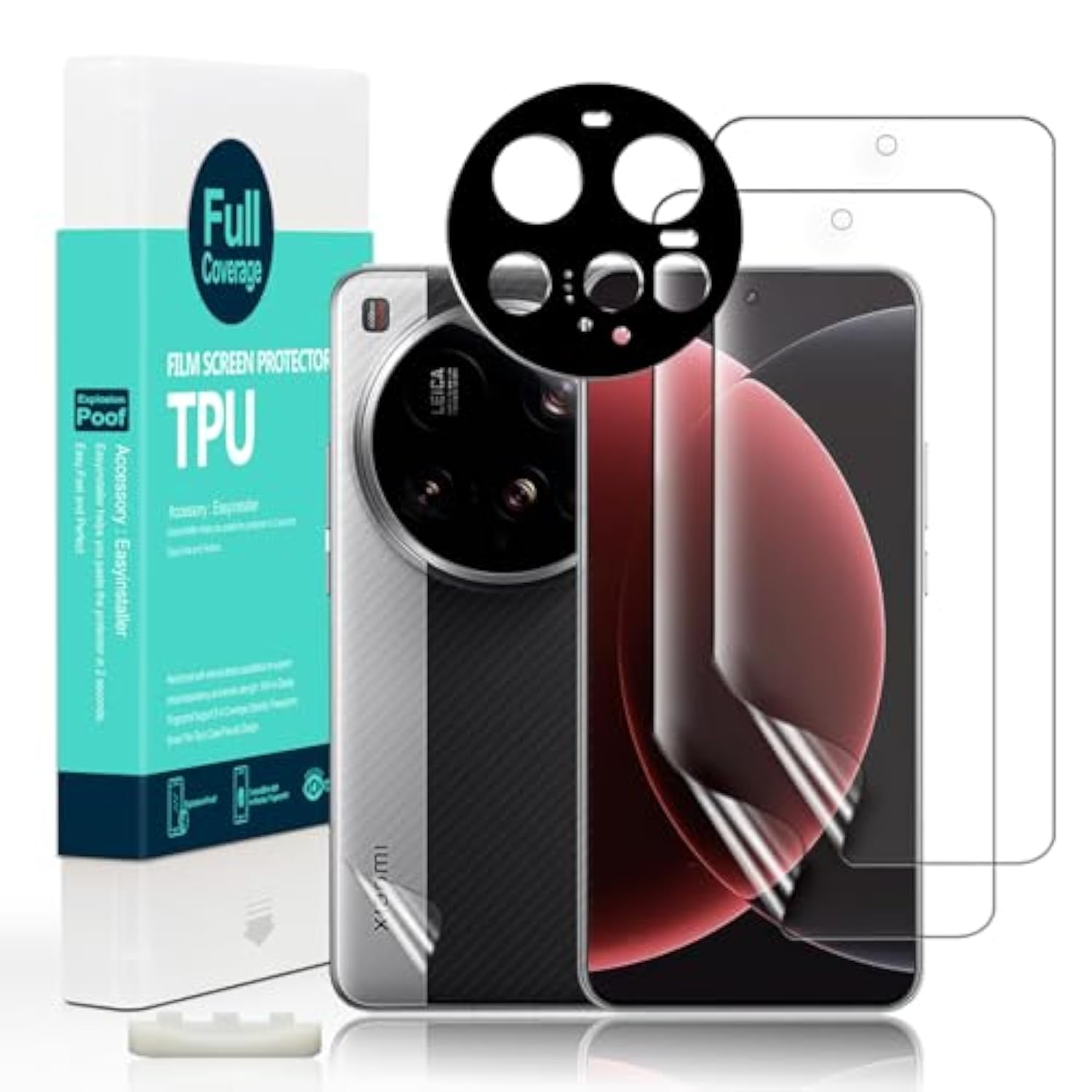 Screen Protector For Xiaomi 15 Ultra 5G 6.73"(2 Pcs),Flexible Tpu Film,With 1Pc Camera Lens Protector,1Pc Back Film,Bubble Free[Easy To Install]