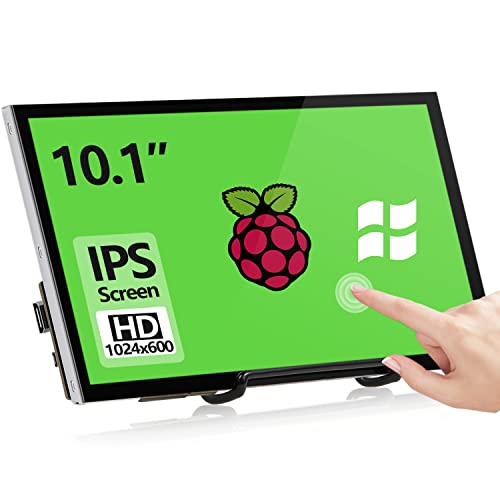 Raspberry Pi Screen, 10.1 Inch Touchscreen Monitor 1024X600 Small Hdmi Monitor W/Stand, Ips Lcd Screen Display For Raspberry Pi 5/4/3/2/Zero/B/B+ Jetson Nano Win11/10/8/7, Driver Free