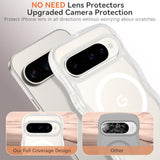 Magnetic For Google Pixel 10 Case Cute, Curly Wavy Pixel10 Case [Compatible With Magsafe], Anti-Slip Shockproof Matte Slim Women Girls Boys Phone Cover For Google 10 6.3", Clear White