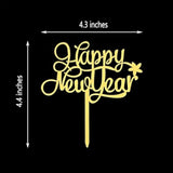 2026 Happy New Year Cake Topper Gold Mirror Acrylic for Party Decorations