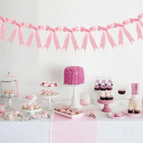 Pink Bow Garland Ribbon Banner Coquette Birthday Girls Baby Shower Party Decor