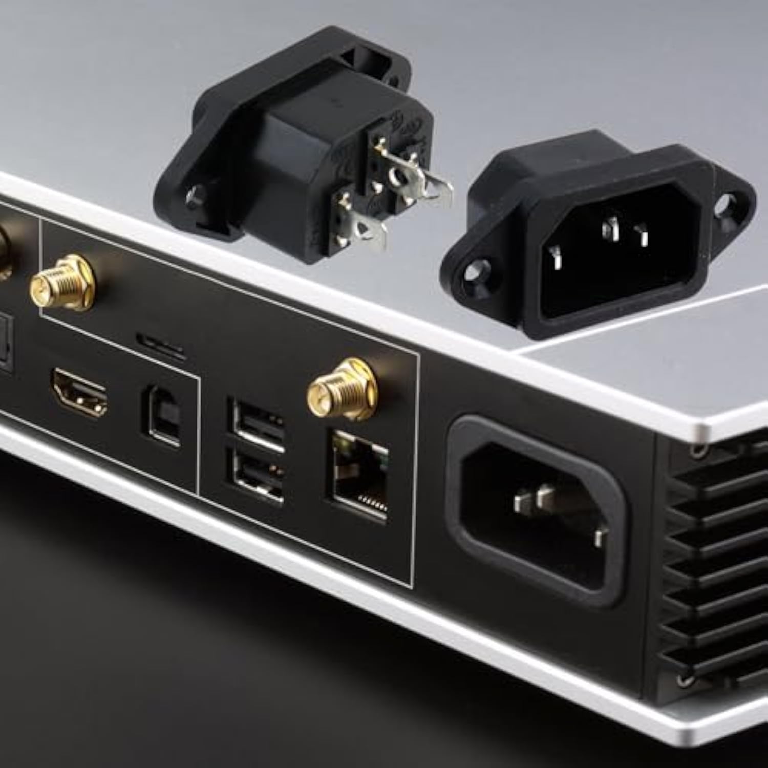 2Pcs Iec 320 C14 Male 3 Pins Screw Mount Inlet Ac Power Plug Adapter Connector Socket Ac 250V 10A Black With Wires