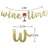 Glitter Wine Time Banner - Wine Tasting Party & Whisky Themed Birthday Party Decor