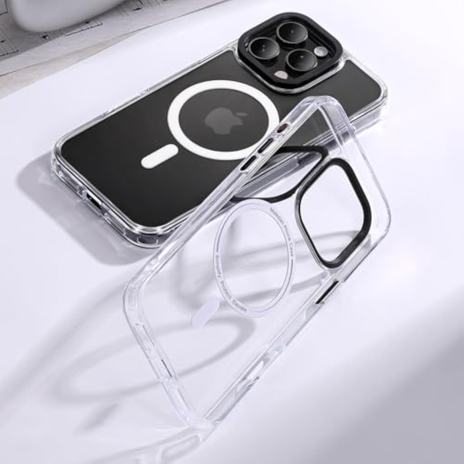Designed For Iphone 16 Pro Max Case Clear [Fit For Magsafe] [Military-Grade Shockproof] [Aluminum Kickstand] [Anti-Yellowing] Slim Transparent Magnetic Phone Case For 16 Pro Max, Crystal Clear