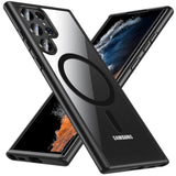 For Samsung Galaxy S22 Ultra Case Magnetic, Galaxy S22 Ultra Phone Case [Compatible With ] Wireless Charging Translucent Back Cover Case 6.8 Inch,Black