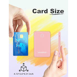 6000Mah Ultra Slim Built In Cables Power Bank, Card Size Built In Usb C Cords Battery Pack Portable Charger For Phones, 3 Output External Battery Pack Compatible With Iphone, Samsung, Google, Pink