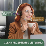 BH70 Mono Teams Wireless Headset with Mic for Work, Microsoft Teams Certified Bluetooth Headphone for 35h Calling, 91g All-Day Wearing Comfort,