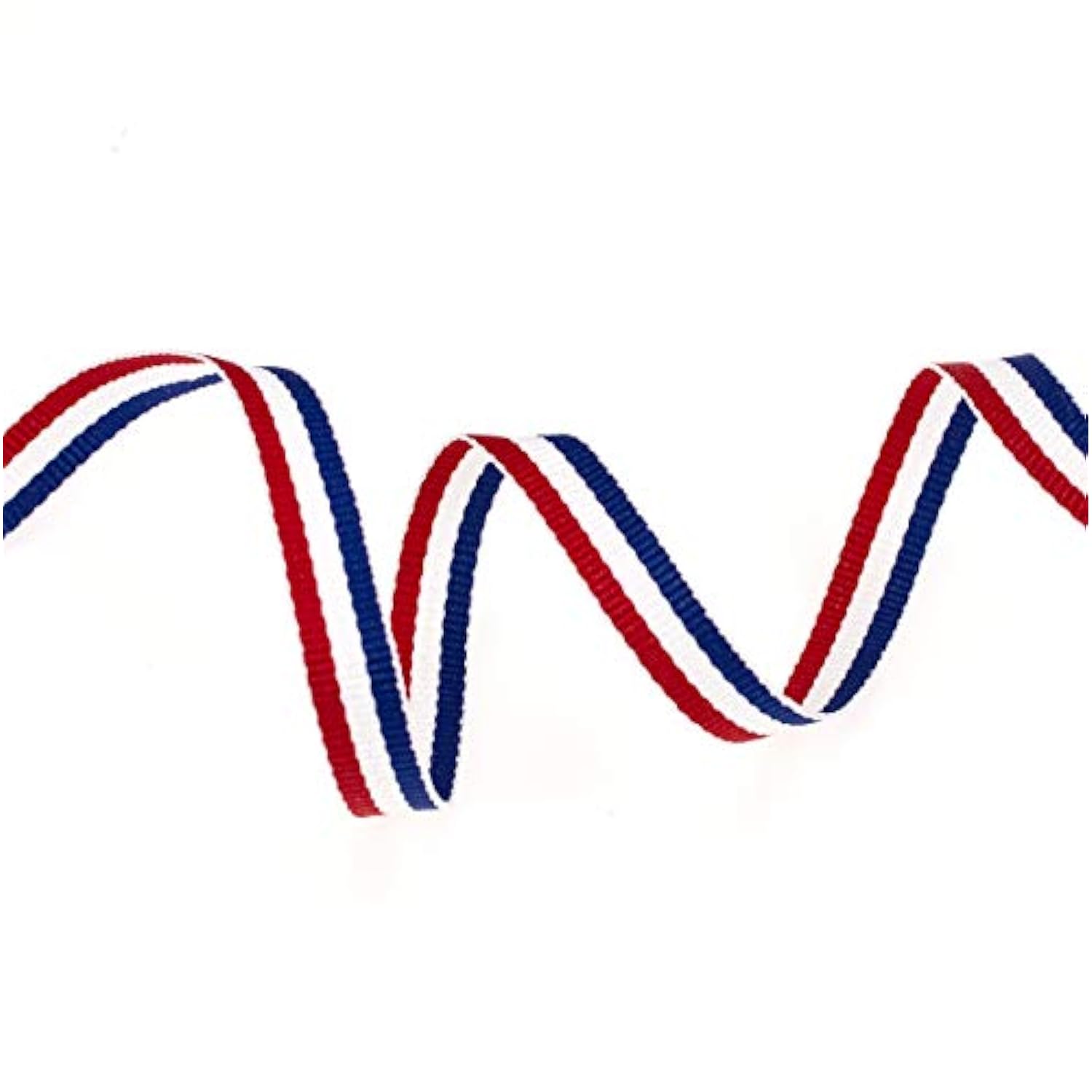 50 Yards 3/8 Inch Red/White/Blue Stripe Grosgrain Ribbon Double Face P