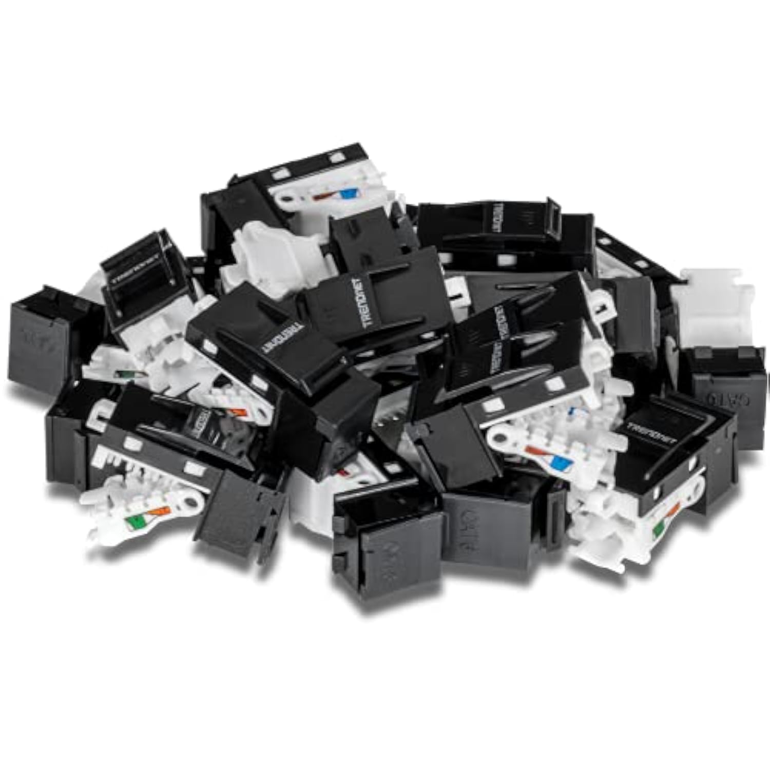 TRENDnet Cat6 Keystone Jack, 25-Pack Bundle, 90° Angle Termination, Compatible