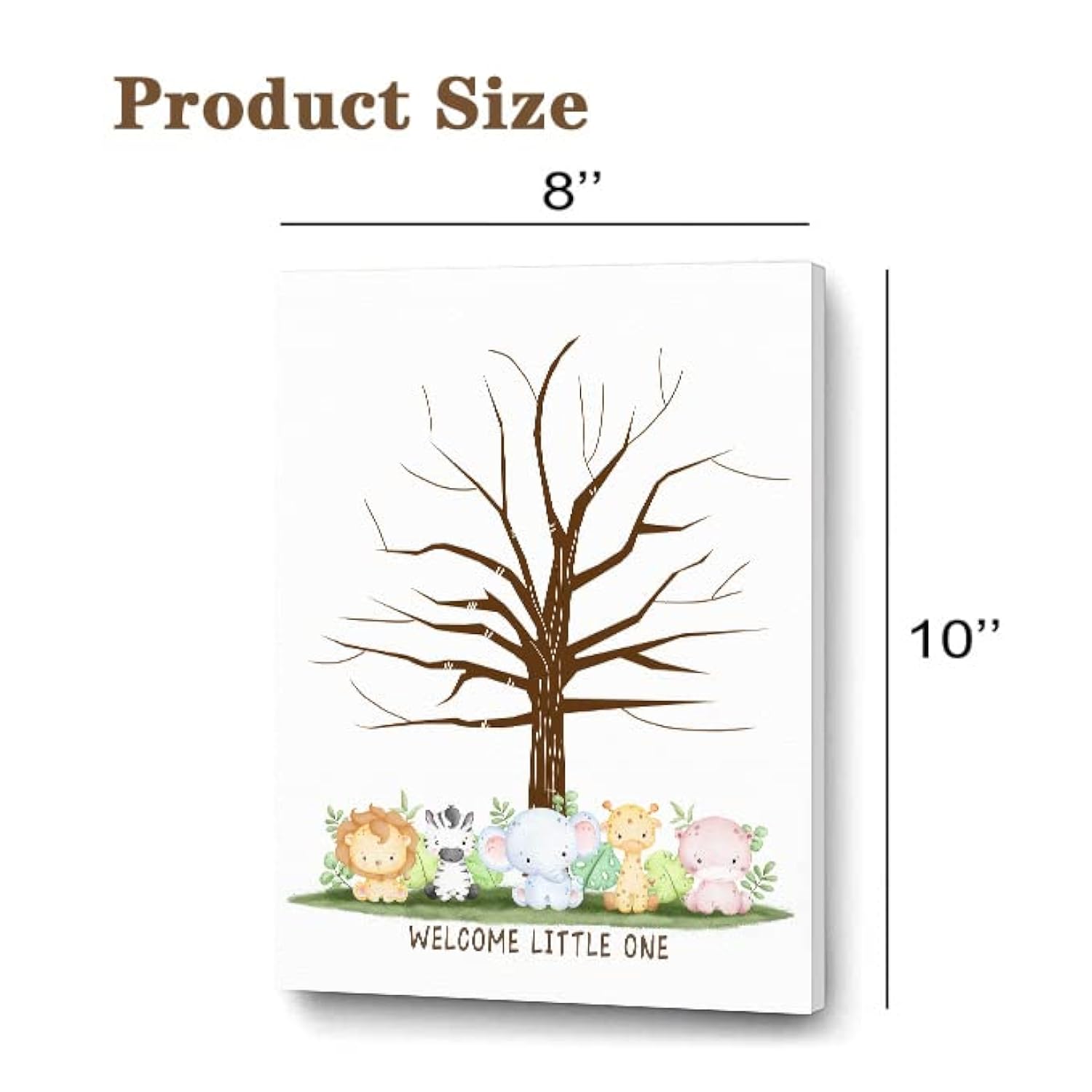 Funny Baby Shower Fingerprint Tree, Multianimals Guest Book Party Game For Baby Shower, Baby Shower Party Guestbook Ideas, Gender Reveal Keepsake, Special Meaningful Canvas Decoration