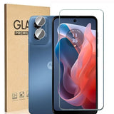 [2+2 Pack] Compatible with Motorola G Play 2024 XT2413V Screen Protector + Camera Lens Protector, 9H Hardness Anti-Scratch No Bubble Tempered Glass