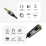 1/4 To 3.5Mm Instrument Cable, Trs Headphone Adapter 6.35Mm Female To 3.5Mm Male 1/8 To 1/4 Stereo Audio Adapter For Amplifier, Guitar, Piano, Speaker To Phone, Laptop, Headphone - 12Inch/30Cm