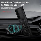 For Samsung Galaxy S22 Ultra Case With Camera Lens Cover,10 Ft Military Grade Drop Protection, Magnetic Ring Holder Kickstand Protective Phone Case For Samsung Galaxy S22 Ultra, Black