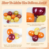 141PCS Thanksgiving Balloon Arch Kit with Mustard Burgundy Orange Fall Balloons