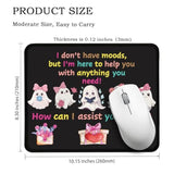 I Don'T Have Moods But I'M Here To Help You Rectangular Mouse Pad, Funny Ghost Mouse Pads For Desk, Halloween Desk Decor For Friend Families, Cute Spooky Valentines Mouse Mat For Soulmate