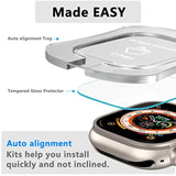 2 Pack Tempered Glass Screen Protector With Auto-Alignment Installation Frame Compatible With Watch Ultra 2 / Ultra Screen Protector 49Mm, Waterproof Hd Film For Iwatch Ultra 49Mm Clear