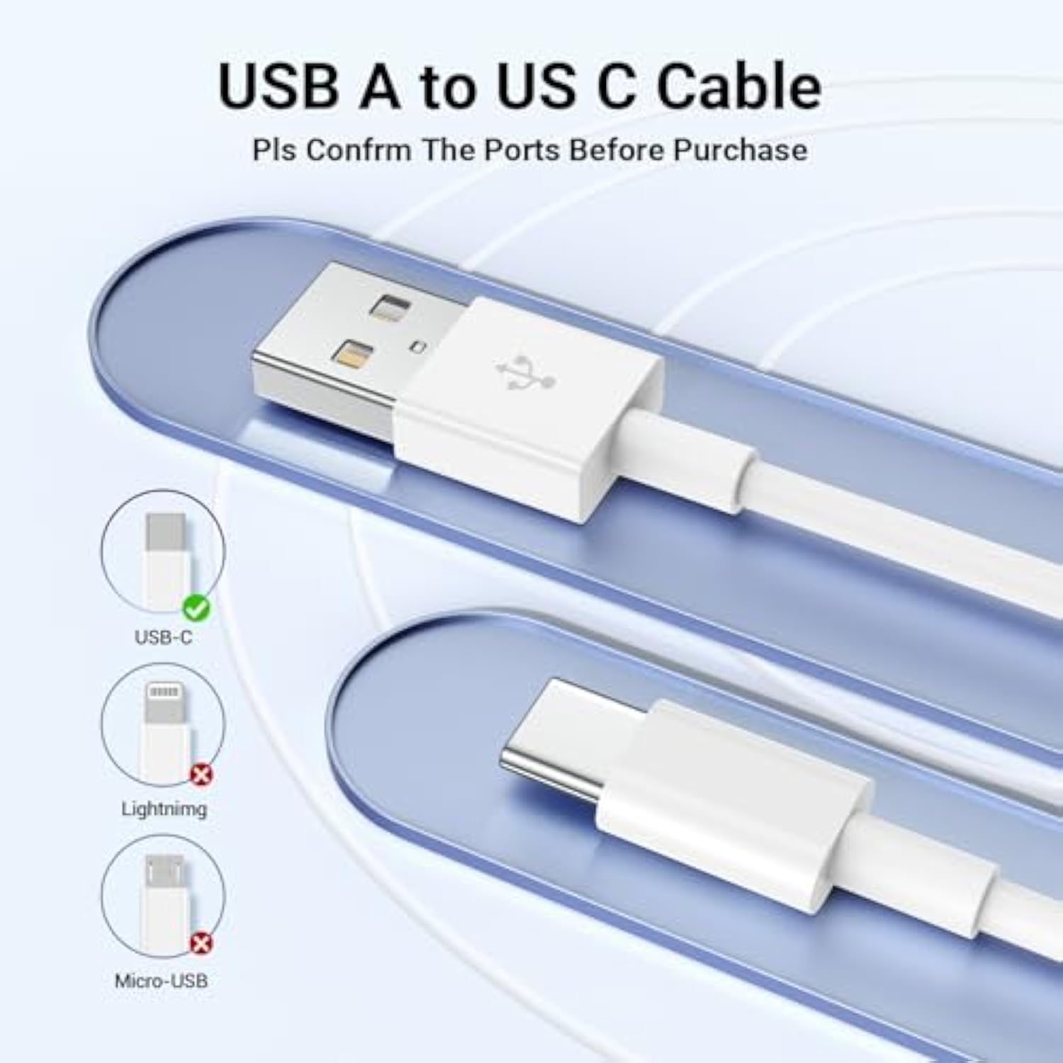 Car Carplay Cable For Apple Iphone 16 15 Pro Plus Max Plus, [3-Pack,3.3Ft+3.3Ft+6Ft] Usb A To Usb C For Carplay Usb C Cord, Usb C Cable For Ipad Pro/Air/Mini,Samsung Galaxy Car Charger Cable Cord