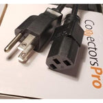 Connectors Pro 5-Pk 2' Universal Power Cable Cord - 2 Feet Iec320 C13 To Nema 5-15P, 5-Pack Csa Ul Rohs