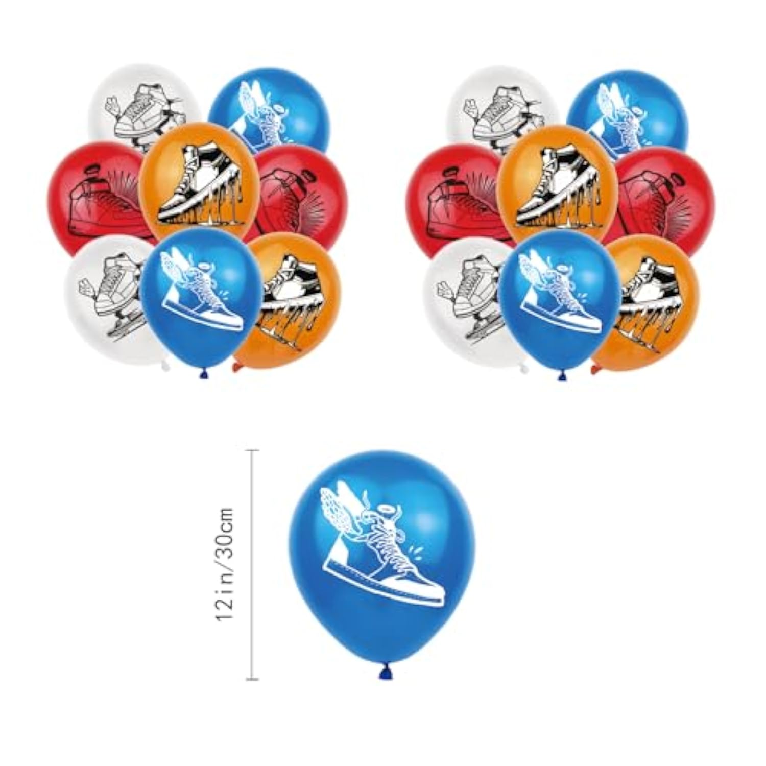 55Pcs Sneakers Birthday Themed Party Decorations, Set Contains Banner, Backdrop Balloons Party Invitation Cards And Envelopes Cupcake Toppers Cake Topper For Boys And Sports Themed Supplies