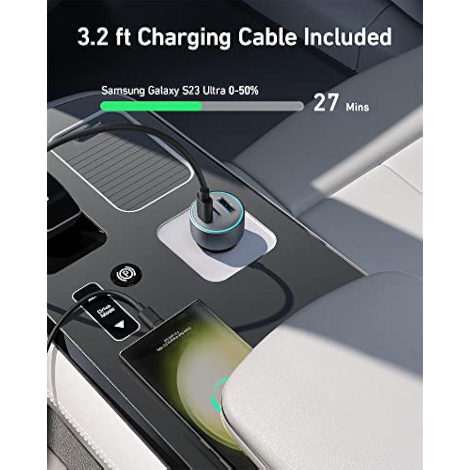 Anker USB-C Car Charger, iPhone 16 Car Charger, 67W 3-Port Compact Fast Charger, 535 Car Adapter with PIQ 3.0 for iPhone 16/15, Galaxy S23, MacBook, iPad Air, and More (USB-C to C Cable Included)