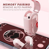 Pink Heart Wireless Earbuds for Girls Kids, Cute Small Mini Tiny Invisible Earbuds Wireless Bluetooth for Small Ears Canals Women Rose Gold Kawai