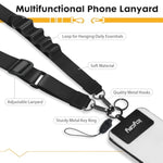 Phone Lanyard Crossbody, Black Cell Phone Lanyard For Around The Neck Adjustable Phone Strap, Anti Theft Long Lanyard For Iphone Case Id Holder Keys Phone Accessories Travel Essential For Women