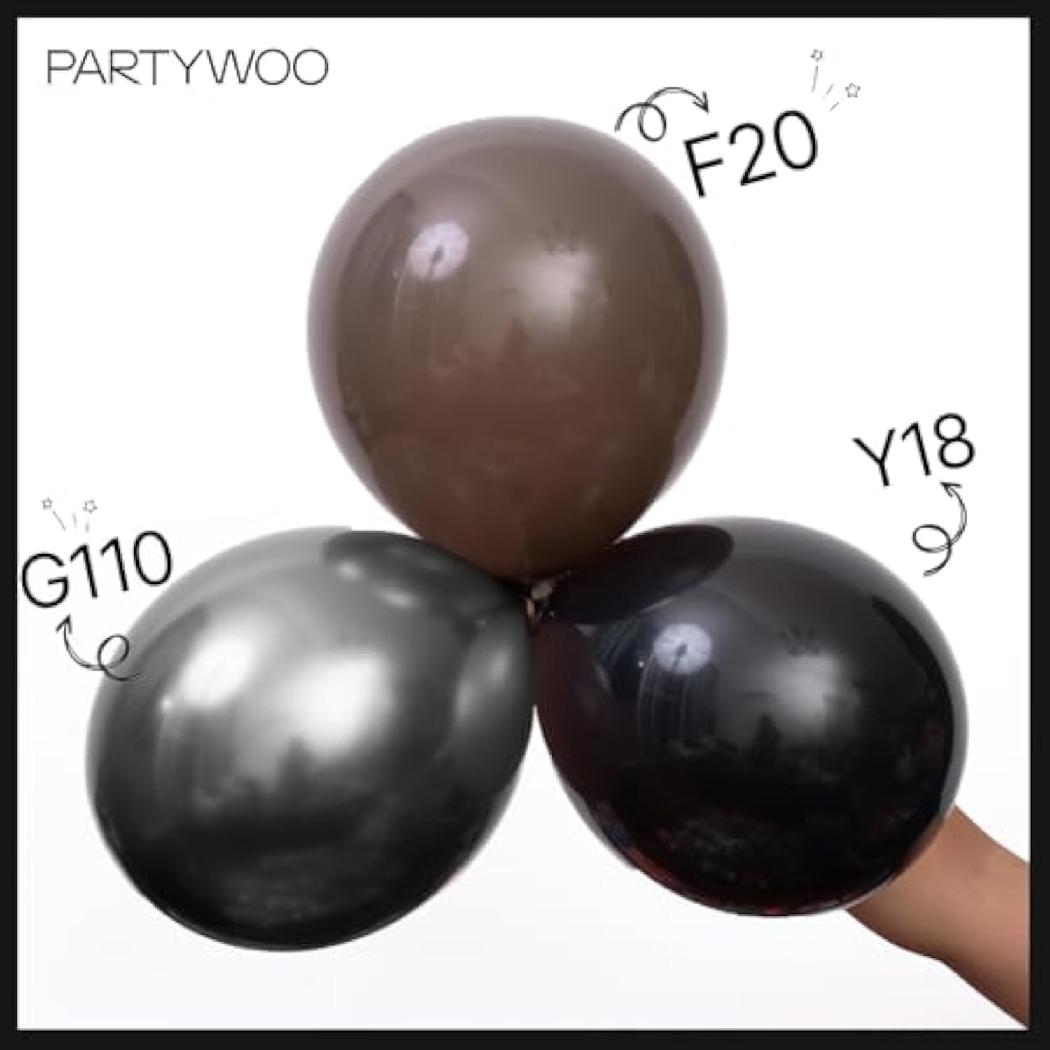 127pcs Matte Black Balloons in Various Sizes for Party Balloon Garland Decor