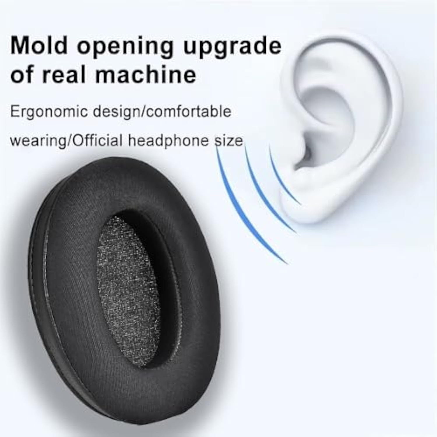 Replacement 1000Xm3 Earpads For Sony Wh-1000Xm3 (Wh1000Xm3) Over-Ear Headphones,Protein Skin Ear Cover Cushions With Noise Isolation Foam, Added Thickness, Repari Part, Black